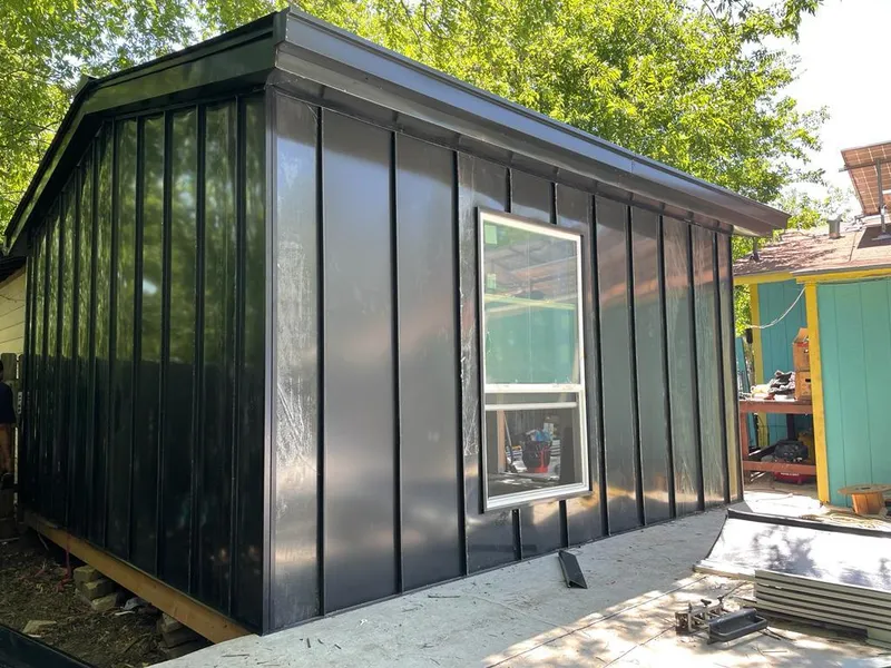 Black standing seam metal wall panels for Metal Roof Installation in Carpentersville